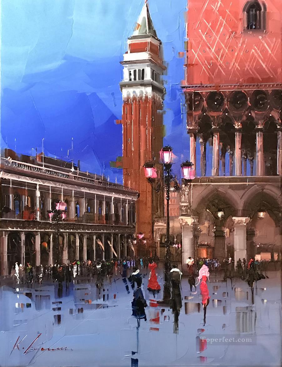 Venice 2 Kal Gajoum textured Oil Paintings